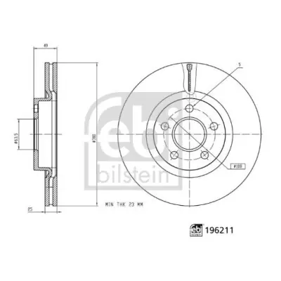 Disco de freno FEBI BILSTEIN 196211 Mayoreo